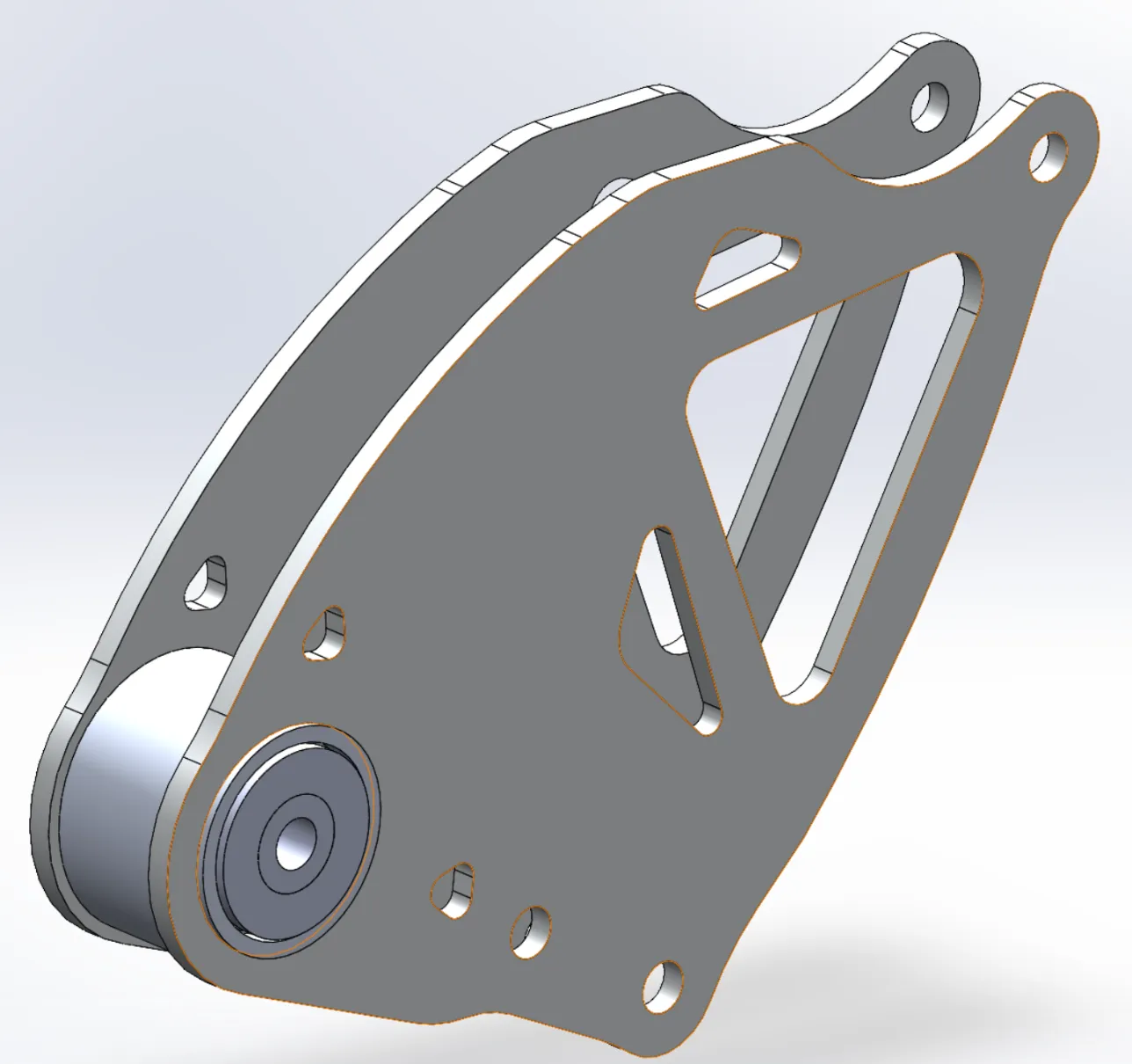 CAD render of the two-plate front bellcrank