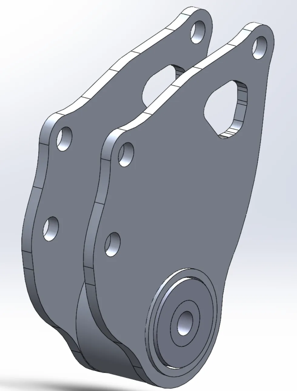 CAD render of the rear bellcrank assembly